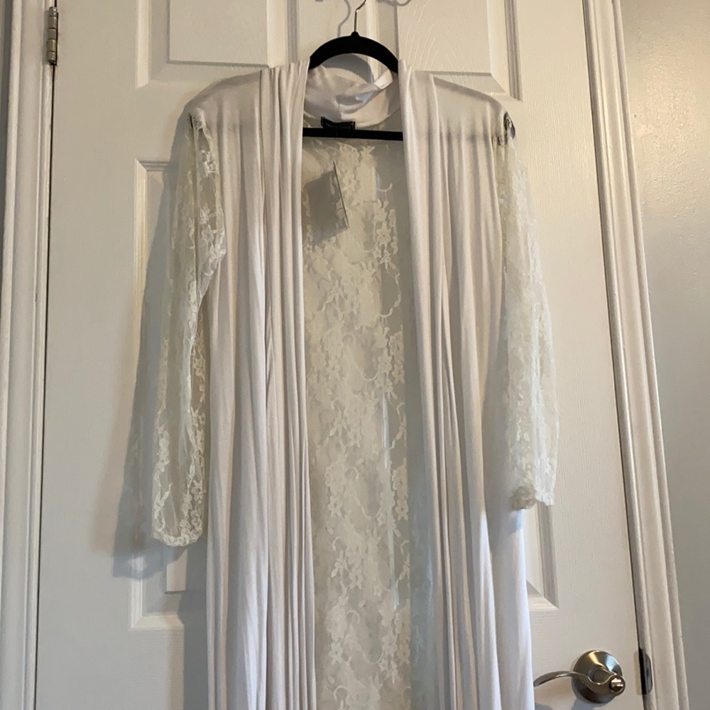 Lace gown cardigan